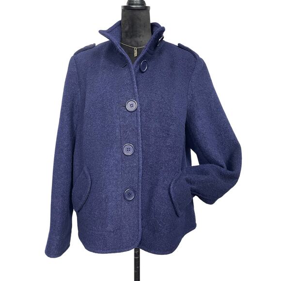 NWOT - Perfect-Carson Kressley Navy Wool Blend Jacket - Picture 1 of 5